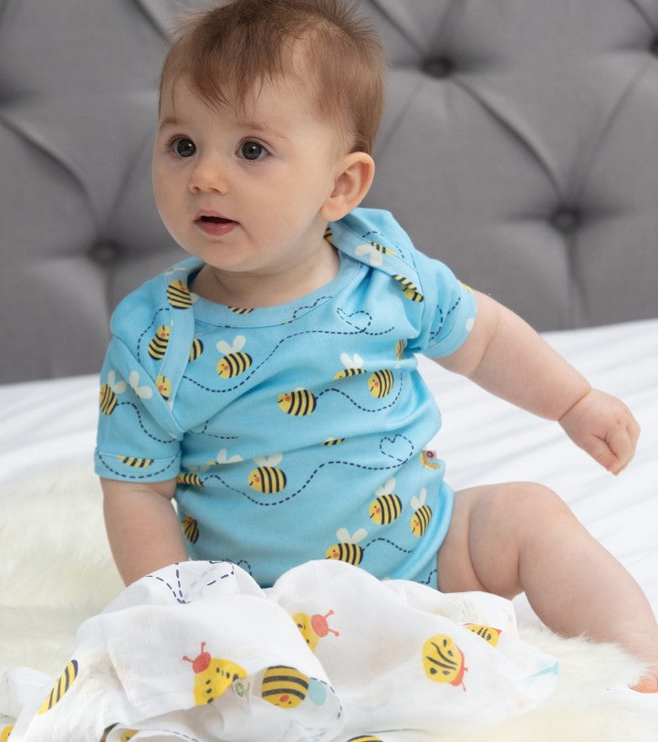Baby Vest - 100% Organic Cotton - Bumble Bee