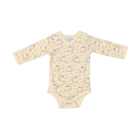 Baby Vest Long Sleeve - 100% Organic Cotton - Angel Hippo