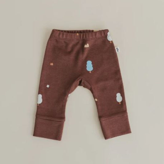 Baby leggings - 100% Organic Cotton -  Raisin