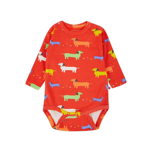 Baby Vest Long Sleeve - 100% Organic Cotton - Sausage Dogs